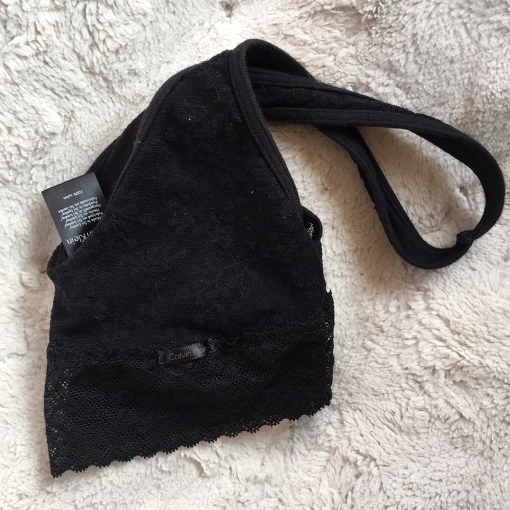 Calvin Klein | Black Halter Lace Bralette